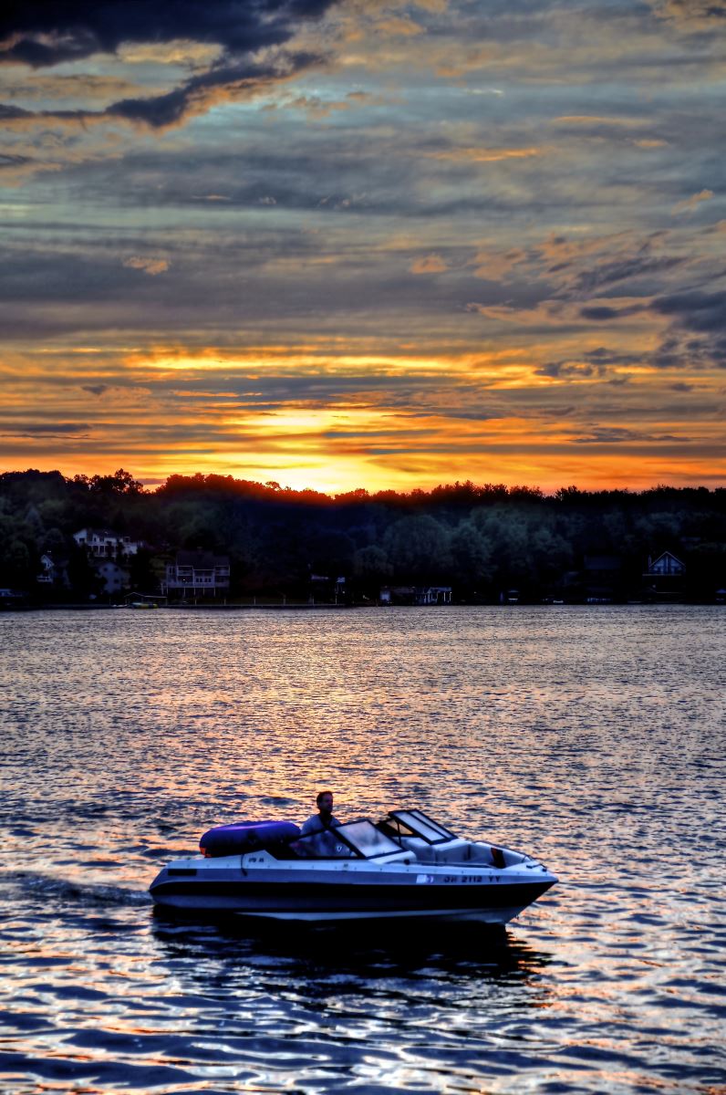 Apple Valley Lake Boating at Sunset photo by Sam Miller